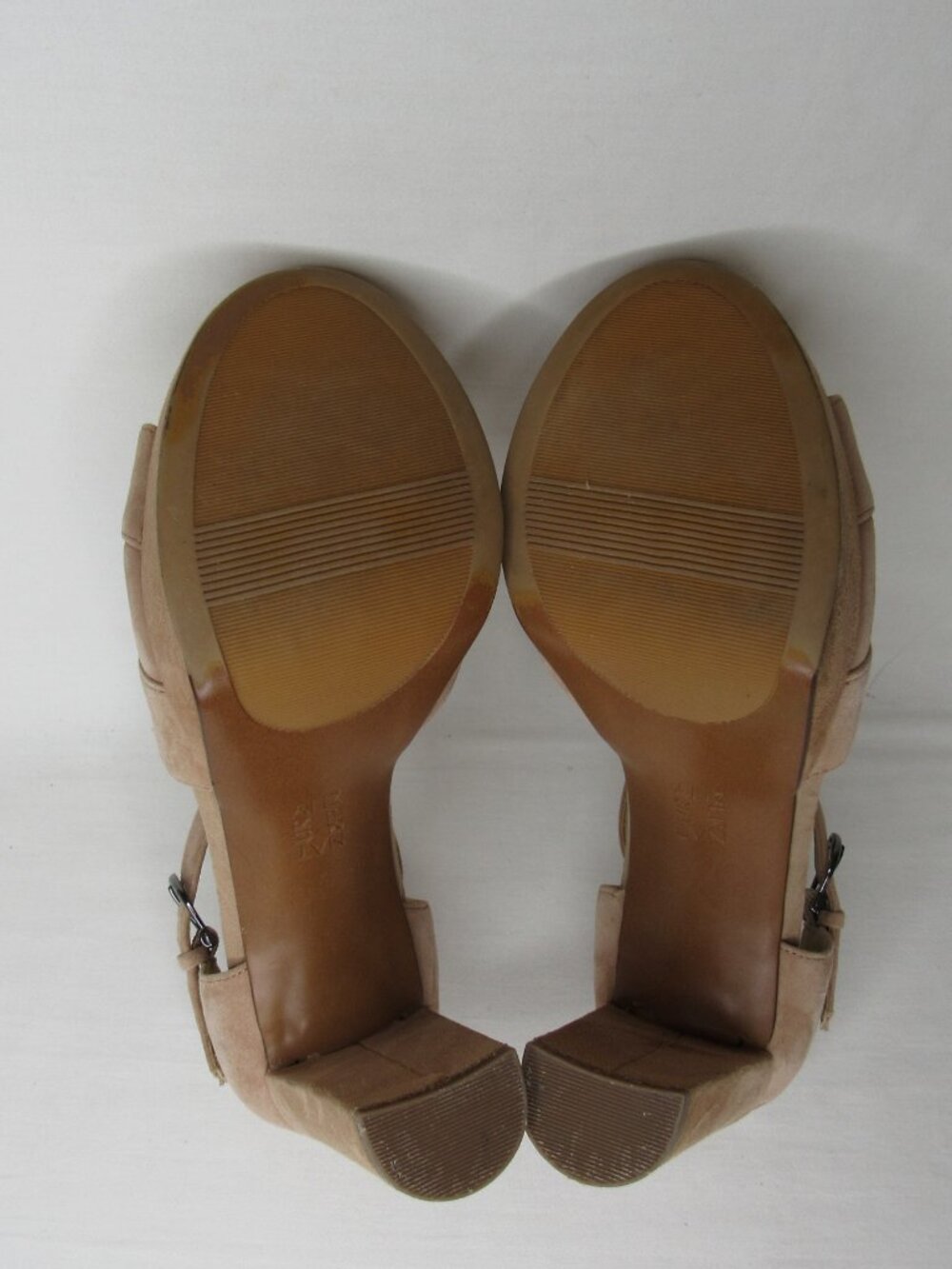 Naturalizer Beige Suede Leather MALINA Platform Sandal Heel Women's 9.5 - Picture 7 of 9